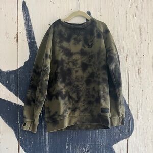 MUNSTER KIDS WATER CREW SWEATSHIRT IN OLIVE DYE BOYS SZ: 10